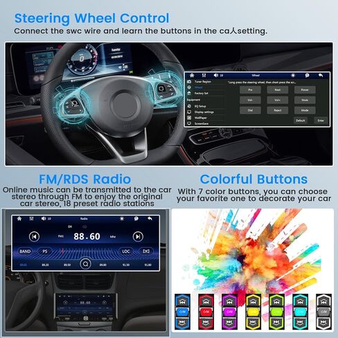 6.9 بوصة واحدة Din لاسلكية Carplay Car Stereo تعمل باللمس Android Auto Car Radio مع بلوتوث، 1 Din Head Unit Player يدعم وصلة المرآة الاحتياطية للكاميرا USB Type C in Saudi Arabia