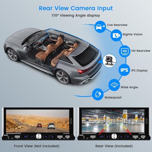 6.9 بوصة واحدة Din لاسلكية Carplay Car Stereo تعمل باللمس Android Auto Car Radio مع بلوتوث، 1 Din Head Unit Player يدعم وصلة المرآة الاحتياطية للكاميرا USB Type C in Saudi Arabia