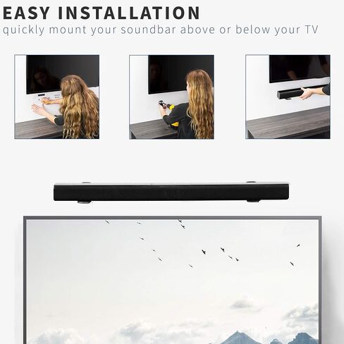 VIVO Steel Universal Dual Soundbar Wall Mount L Brackets, Extending Speaker Arm Holders, Above or Below TV, Black, Mount-SPSB1 in Saudi Arabia