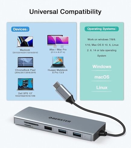 محول محور USB C 12 في 1 من OBERSTER مع شاشة ثلاثية، 2 HDMI، DP، 100W PD، 2 USB 3.0، 2 USB 2.0، إيثرنت، قارئ بطاقات SD/TF، ​​ميكروفون/صوت متوافق مع أجهزة Mac والكمبيوتر المحمول والمزيد in Kuwait