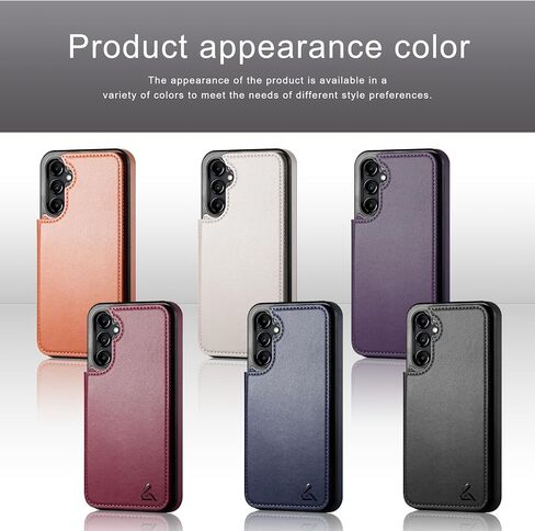 حافظة هاتف بمحفظة لهاتف Samsung Galaxy A14 5G مع حامل بطاقة [حماية جلدية RFID] [حافظات بسحاب بمشبك مغناطيسي خلفي] غطاء مقاوم للصدمات للرجال والنساء لهاتف Samsung A14 بني in Kuwait