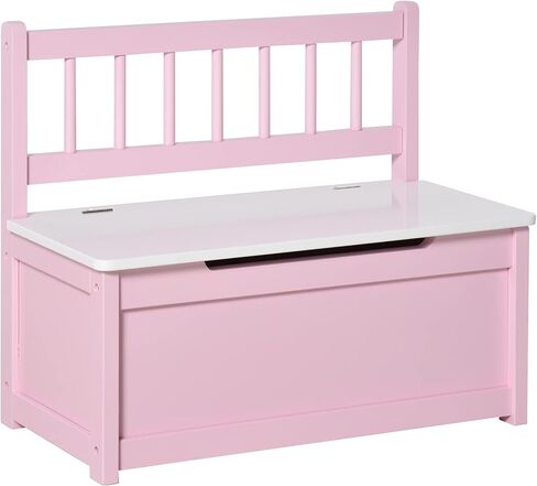 مقعد تخزين صندوق ألعاب للأطفال الصغار من Qaba مع مساحة داخلية كبيرة 27 لتر، مقعد تخزين للأطفال مع مساحة تخزين لأثاث غرفة لعب الأطفال الصغار، وأثاث غرفة نوم الأطفال، ومنظم الألعاب وصندوق تخزين، وردي in Kuwait