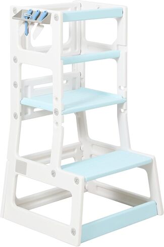 Kids' Adjustable Height Kitchen Step Stool, Safe Learning Platform Tower for Toddlers in Kitchen & Bathroom (Yellow) in Saudi Arabia