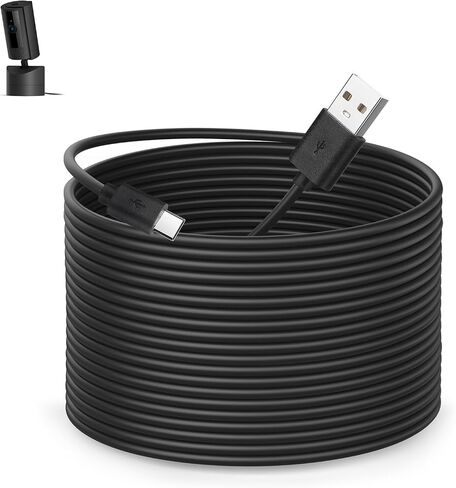 16 ft Power Cable for Ring Pan-Tilt Indoor Cam (2024 Release), USB-A to USB C Long Extension Cord in Saudi Arabia