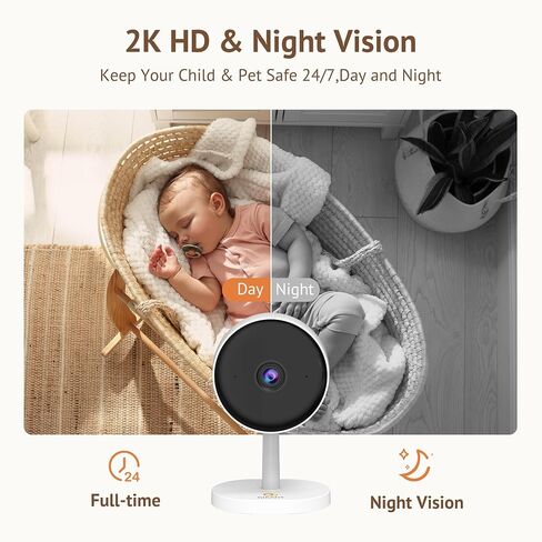3MP 2K Indoor Camera 5GHz & 2.4GHz, Indoor Home Security Cameras 4 Pack for Baby/Elder/Dog/Pet Camera with Phone app, Motion Detection, 2-Way Talk, US Cloud & SD Card Storage in Saudi Arabia