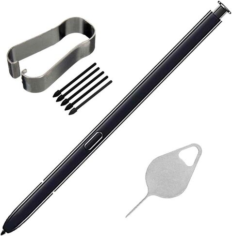 قلم S21 Ultra S Pen S22 Ultra Stylus Touch S بديل مع قلم Note 20 Ultra Pen Nibs الملقط لهاتف Samsung Galaxy Note 20 S Pen for Note 10 Plus Stylus Pen مع جزء إصلاح الإبرة (أسود غامض) in Kuwait
