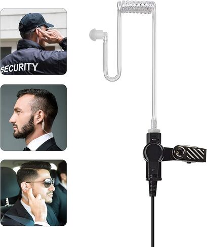 TWAYRDIO 2.5mm Receiver and Listen Only Surveillance Headset Clear Acoustic Earpiece with One Pair Medium Earmolds for Two-Way Radios, Transceivers and Radio Speaker Mics Jacks in Saudi Arabia