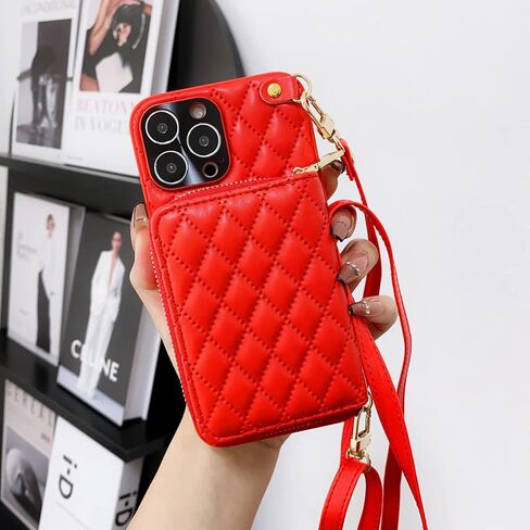for iPhone 16 Pro Max Case Wallet for Women, Stylish Crossbody Wallet Phone Case with Detachable Strap＆Card Slots Holder,RFID Protective PU Leather Zipper Folio Cover with Kickstand Function,6.9 Inch in Saudi Arabia
