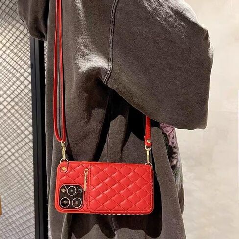 for iPhone 16 Pro Max Case Wallet for Women, Stylish Crossbody Wallet Phone Case with Detachable Strap＆Card Slots Holder,RFID Protective PU Leather Zipper Folio Cover with Kickstand Function,6.9 Inch in Saudi Arabia