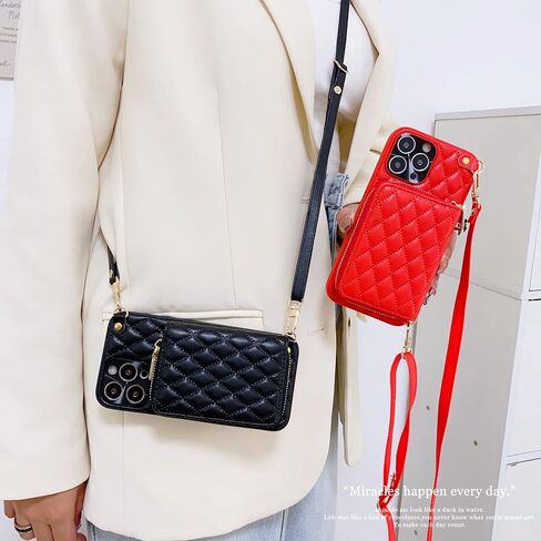 for iPhone 16 Pro Max Case Wallet for Women, Stylish Crossbody Wallet Phone Case with Detachable Strap＆Card Slots Holder,RFID Protective PU Leather Zipper Folio Cover with Kickstand Function,6.9 Inch in Saudi Arabia