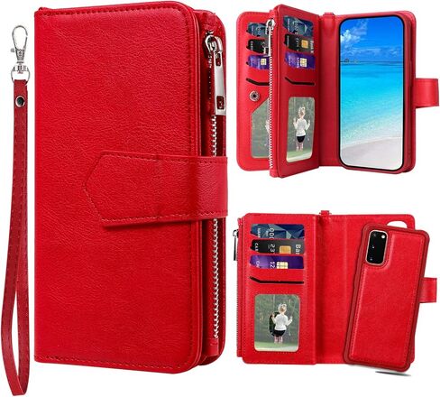 Case for Galaxy S20, 2 in 1 Magnetic Detachable Shockproof Case, Flip Folio PU Leather Cover with Card Slot for Samsung Galaxy S20, Purple in Saudi Arabia