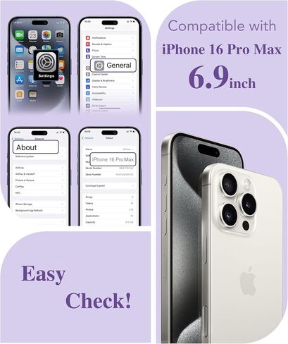 GVIEWIN Magnetic for iPhone 16 Pro Max Case Compatible with Magsafe, [Screen & Camera Lens Protector] Fashion Pattern Translucent Shockproof Phone Cover for 16 Pro Max 6.9" (Starry Butterfly/Purple) in Saudi Arabia