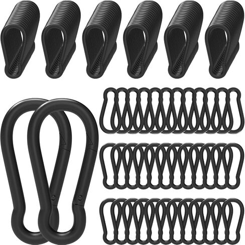 100Pcs 2.4" Carabiner Clip Spring Snap Hook, M6 2-3/8 Inch Heavy Duty Galvanized Steel Spring Snap Hook, Quick Link Keychain Clip for Keys Swing Set Camping Fishing Hiking Traveling(260 lbs Capacity) in Saudi Arabia