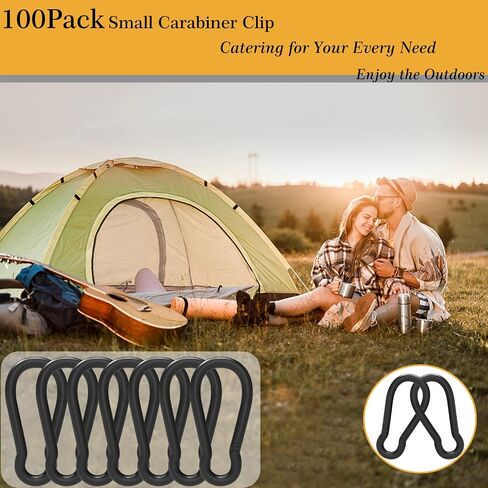 100Pcs 2.4" Carabiner Clip Spring Snap Hook, M6 2-3/8 Inch Heavy Duty Galvanized Steel Spring Snap Hook, Quick Link Keychain Clip for Keys Swing Set Camping Fishing Hiking Traveling(260 lbs Capacity) in Saudi Arabia