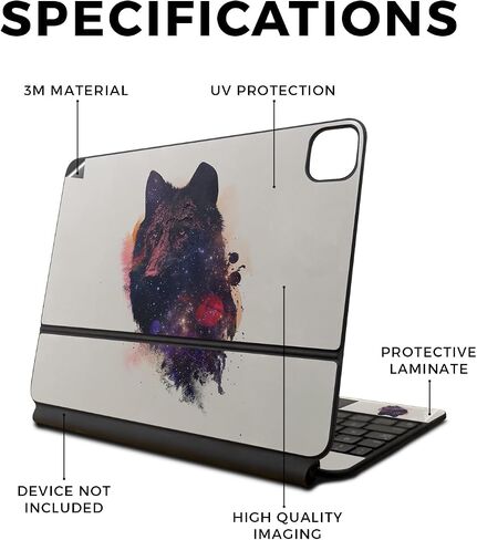 Skin Compatible with Apple Magic Keyboard for iPad Pro 13‑inch (M4) 2024 - Universal Wolf - Premium 3M Vinyl Protective Wrap Decal Cover - Easy to Apply | Crafted in The USA by MightySkins in Saudi Arabia