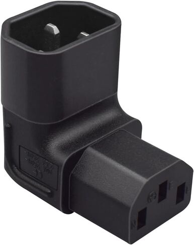 IEC320 C14 Male to C13 Female AC Power Converter，90 Degree UP Right Angled Female C13 Power Extension Adapter,C14 3 pin to C13 for PDU & UPS,3 Pole， 250V 10A in Kuwait