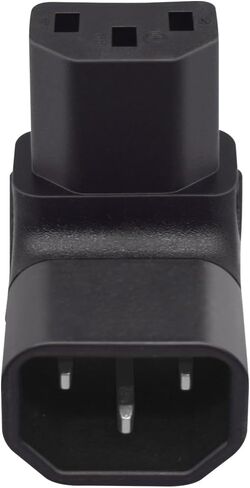 IEC320 C14 Male to C13 Female AC Power Converter，90 Degree UP Right Angled Female C13 Power Extension Adapter,C14 3 pin to C13 for PDU & UPS,3 Pole， 250V 10A in Kuwait