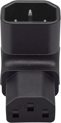 IEC320 C14 Male to C13 Female AC Power Converter，90 Degree UP Right Angled Female C13 Power Extension Adapter,C14 3 pin to C13 for PDU & UPS,3 Pole， 250V 10A in Kuwait