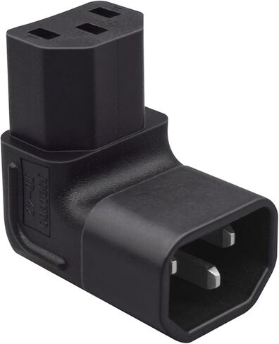 IEC320 C14 Male to C13 Female AC Power Converter，90 Degree UP Right Angled Female C13 Power Extension Adapter,C14 3 pin to C13 for PDU & UPS,3 Pole， 250V 10A in Kuwait
