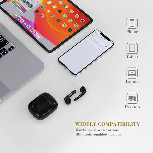 Wireless Earbuds Bluetooth Earbuds 5.0 Headphones,Noise Cancellation Headsets,Pop-ups Auto Pairing in-Ear Hi-Fi Stereo Sound Mic IPX7 Waterproof Headset for Samsung/iOS/Android, Blacks in Saudi Arabia
