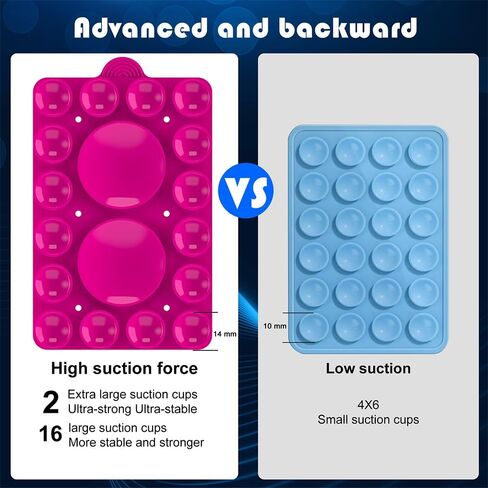 Silicone Suction Phone Holder Mount,Silicon Adhesive Phone Accessory for iPhone and Android, Hands-Free Mirror Shower Phone Holder,TikTok Videos and Selfies (Transparent 2Pack, Double Sided) in Kuwait