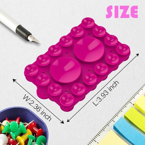 Silicone Suction Phone Holder Mount,Silicon Adhesive Phone Accessory for iPhone and Android, Hands-Free Mirror Shower Phone Holder,TikTok Videos and Selfies (Transparent 2Pack, Double Sided) in Kuwait