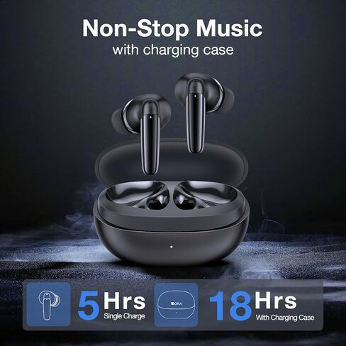 1 Hora Wireless Earbuds Bluetooth 5.3, Touch Control Headphones with Transparency Wireless Charging Case, Premium Sound in-Ear Earphones, Compatible with iPhone, Android Smartphone, Tablet, Laptop in Saudi Arabia