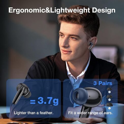 1 Hora Wireless Earbuds Bluetooth 5.3, Touch Control Headphones with Transparency Wireless Charging Case, Premium Sound in-Ear Earphones, Compatible with iPhone, Android Smartphone, Tablet, Laptop in Saudi Arabia
