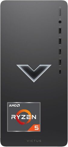 سطح المكتب HP Victus Gaming Tower، AMD Ryzen 5 5600G (Beat i5-12400)، AMD Radeon RX 6400، ذاكرة وصول عشوائي 16 جيجابايت، 512 جيجابايت SSD + 1 تيرابايت HDD، واي فاي، RJ-45، HDMI، منفذ عرض، Windows 11 Home، لوحة مفاتيح سلكية وماوس، أسود in Saudi Arabia