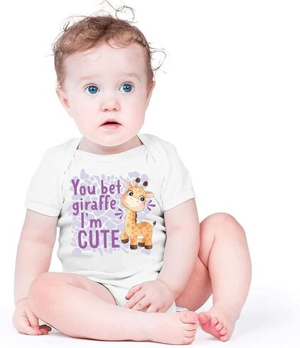 You Bet Giraffe I'm Cute letter Print Baby Giraffe Romper Newborn Giraffe Bodysuits Unisex Infant Baby in Saudi Arabia