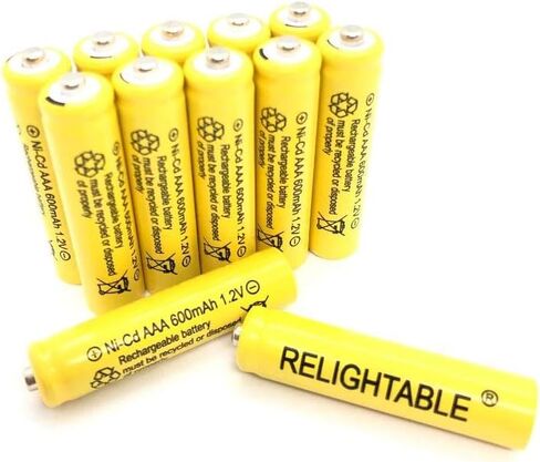 بطاريات قابلة للشحن مقاس AAA NiCd AAA 600mAh 1.2V للمصباح الشمسي (6 قطع AAA 600mAh أصفر) in Saudi Arabia