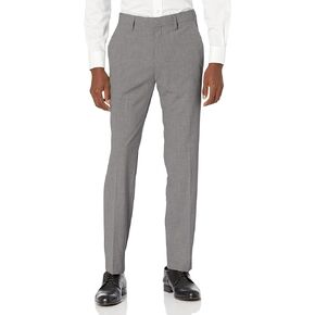 Kenneth Cole Reaction Men's Slim Fit Solid Performance Dress Pant, Grey, 40W x 30L