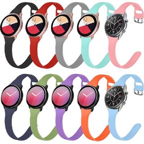 Compatible with Samsung Galaxy Watch 4 Band 44mm 40mm/Galaxy Watch 4 Classic 46mm 42mm Women Girls,Galaxy Watch Active 2 40mm 44mm,20mm Slim Smart Watch Bands for Galaxy Watch 3 41mm/Galaxy Watch 42mm