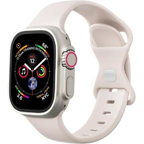Silicone Band Compatible with Apple Watch Band 38mm 40mm 41mm 42mm 44mm 45mm 49mm, Soft Silicone Sport Bands Replacement Strap for Apple Watch Ultra 2 Ultra SE Series 9 8 7 6 5 4 3 2 1 for Women Men in Saudi Arabia