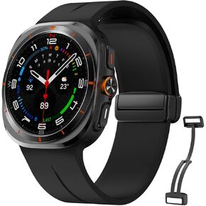 Compatible with Samsung Galaxy Watch Ultra Bands 47mm,Magnetic Silicone Band Compatible with Galaxy Watch 7 Ultra Band 2024 Replacement Strap Men Women