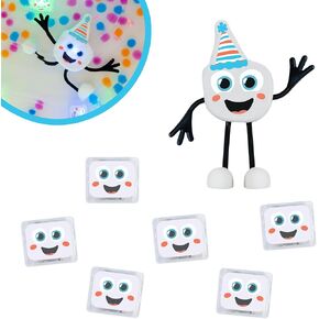 Glo Pals New Party Pal Water-Activated Bath Toy with 6 Reusable Light-Up Cubes for Sensory Play