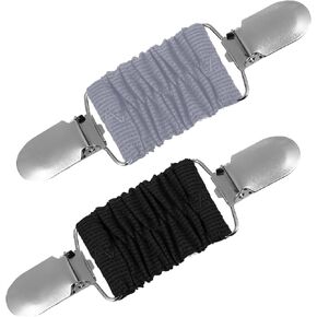 Dress Clips Back Cinch Clips 2PCS Sweater Clips Shawl Clips for Women Retro Cardigan Collar Clips Clothing Dress Clips for Fitting (Black + White)