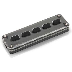 ASHATA 5 مفاتيح لوحة مفاتيح قابلة للبرمجة، USB سلكي بلوتوث مزدوج الوضع صغير من السيليكون كتم الصوت DIY لوحة مفاتيح ألعاب قابلة للبرمجة للتحكم الصناعي في الموسيقى المكتبية، المختبر، إلخ (أبيض)