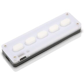 ASHATA 5 Keys Programmable Keypad, USB Wired Bluetooth Dual Mode Mini Silicone Mute DIY Programmable Gaming Keyboard for Office Music Industrial Control, Laboratory, etc(White)