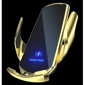 Wireless Automatic Car Charger Phone Holder 15W Air Vent Phone Holder iOS Android Compatiblee Charging (Golden Q3)