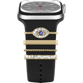 ALMNVO Bling Diamond Charms for Apple Watch Bands Charms 46mm 45mm 44mm 42mm 41mm 40mm 38mm 49mm,Sparkle Metal Sliding Decorative Rings Bracelet for iWatch Ultra/2 Series 10 9 8 7 se 6 5 4 3 Women in Kuwait