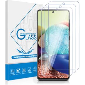 YMO 3 Pack Screen Protector for Samsung Galaxy A71 5G 6.7",9H Tempered Glass HD Transparency Protective Film,Easy to Install,Bubble-Free,Fingerprint Reader and Case Friendly