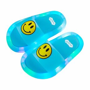 Mud Pie Light-Up Smiley Sandals, Blue, Medium/Large