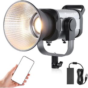 110W LED Video Light with APP Control, Bi-Color COB Video Light 2500K-8500K Dimmable CRI/TLCI97+,42000Lux/1m, Silent Continuous Output Lighting for Studio/Photography/Video Recording
