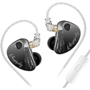 CCA Rhapsody in-Ear Monitor 4BA+2DD 6 Hybrid Drivers Earbuds with 4 Tuning Switches HiFi Bass Noise Isolation Earphones, Clarity Stereo Sound Headphone for Audio Engineer, Musician (Nomic)