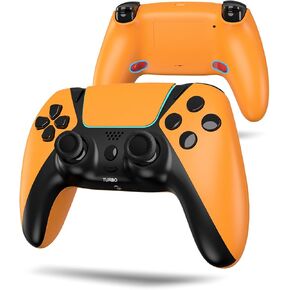 Control for PS4 Controller with Turbo,Paddles,Anti-Drift Joystick,Analog Triggers,Gyro Aim,Wireless Controller for PC Multi-Platform Work with PlayStation 4,PC,Fire TV,Tesla,Steam,Orange