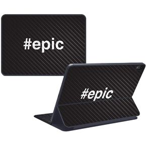 MightySkins Carbon Fiber Skin for Apple iPad Pro Smart Keyboard 12.9" (2018) - Dark Butterfly - Protective, Durable Textured Carbon Fiber Finish - Easy to Apply and Change Styles - Made in The USA