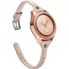 جلد نحيف من Wearlizer متوافق مع ساعة Samsung Galaxy Watch 7/FE/6/5/5 Pro/Watch 4 40mm 44mm/Watch 4 Classic 42mm 46mm/Watch 3 41mm/Active 2 Band Women، حزام ساعة 20 مم لـ Garmin Vivoactive 3 - بيج