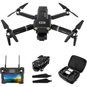 CCE Sparrow2 GPS Drones with EIS Camera for Adults 4K, 2-Axis Gimbal Foldable FPV RC Quadcopter with Flashlight and Arms Lights, Brushless Motor, 30-min Flight Time, Night Flight, Waypoint Flight, Auto Return Home, Follow Me, Carrying Case Included
