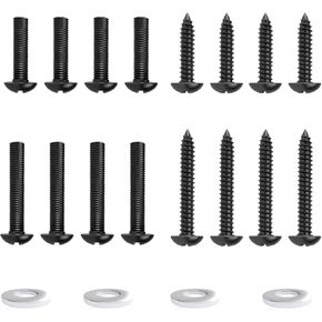 Universal TV Mounting Hardware Kit Set，M4 Replacement TV Mounting Screws, Screw Package Includes Round Head Machine Screw, Round Head self-Tapping Screw and Gasket,Black